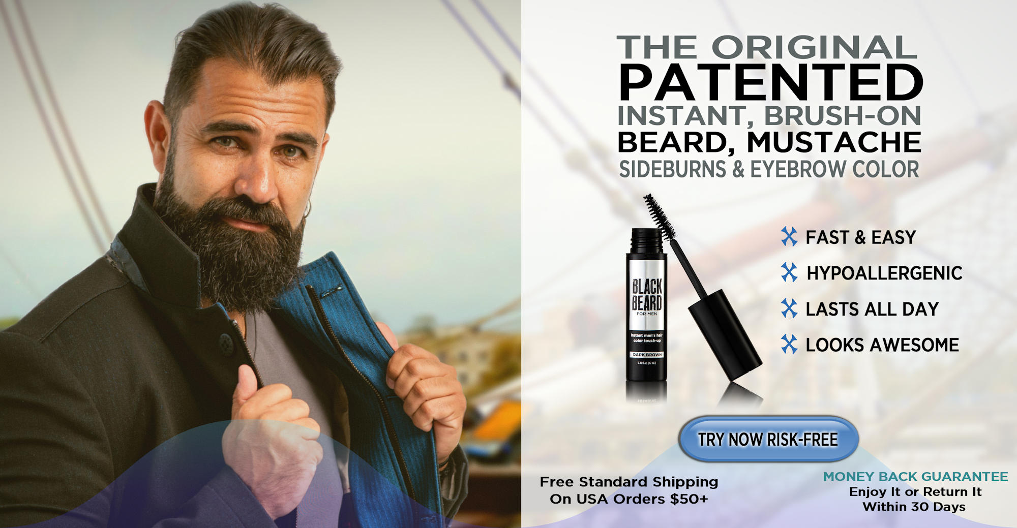 Blackbeard For Men the orginal Brush-on beard color